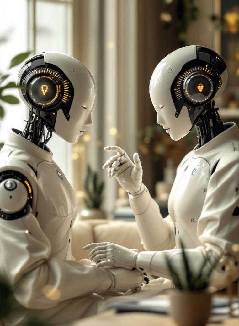 AI robots interacting